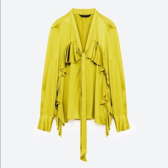 lime green satin top